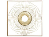 Wall Decor Sun Square Frame Gold Metal Glam Style Art Deco Beliani