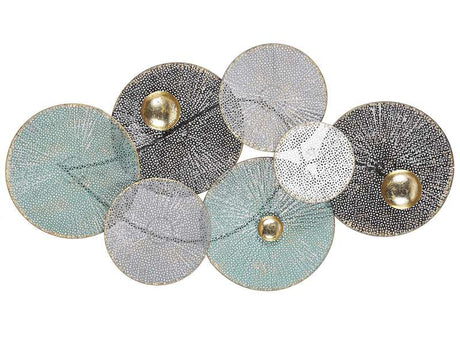 Wall Decor Multicolour Metal 49 x 91 cm Circles Oriental Coastal Beliani