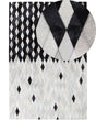 Rug Black and White Leather 140 x 200 cm Modern Patchwork Handcrafted Beliani