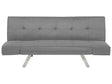 3 Seater Sofa Bed Light Grey Upholstered Armless Modern Beliani