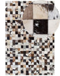 Rug Brown Beige Leather 160 x 230 cm Modern Patchwork Cowhide Handcrafted Beliani