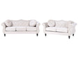Living Room Set Beige Velvet 2 Seater 3 Seater Nailhead Trim Button Tufted Throw Pillows Rolled Arms Glam Beliani