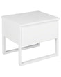 Bedside Table White Pine Wood 50 x 43 cm with One Drawer Beliani