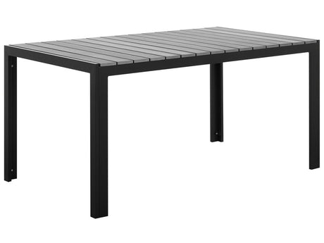 Garden Table Grey and Black Aluminium for 6 Weather Resistant Modern Beliani