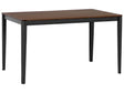 Dining Table Dark Walnut with Black Metal Legs 135 x 80 cm Rectangular Traditional Style Beliani