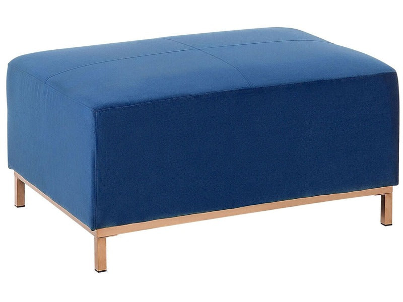 Ottoman Blue Velvet Footstool Rectangular Modern Glamour Beliani