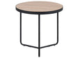 Coffee Table Light Wood Tabletop Black Metal Legs Round Medium 50 x 50 x 50 cm Living Room Furniture  Beliani