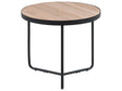 Coffee Table Light Wood Tabletop Black Metal Legs Round Small 50 x 50 x 42 cm Living Room Furniture  Beliani