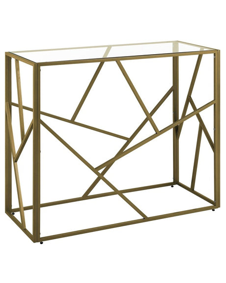 Console Table Metal Gold 100 x 40 cm Glam Beliani