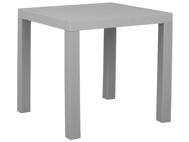 Garden Dining Table Light Grey 80 x 80 cm 4 Seater Square Minimalistic Beliani