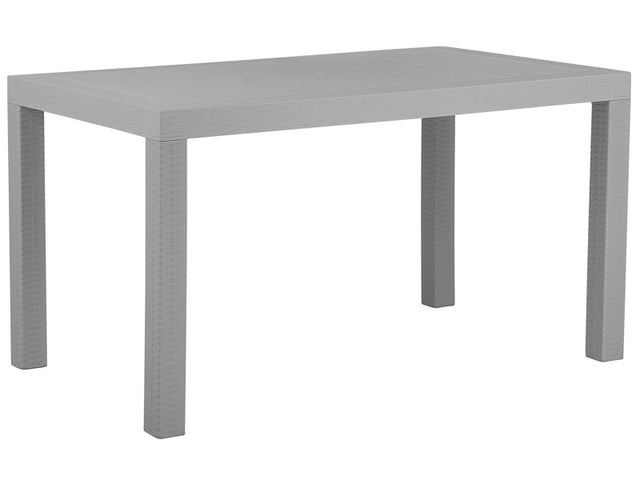 Garden Dining Table Light Grey 140 x 80 cm 6 Seater Rectangular Minimalistic Beliani