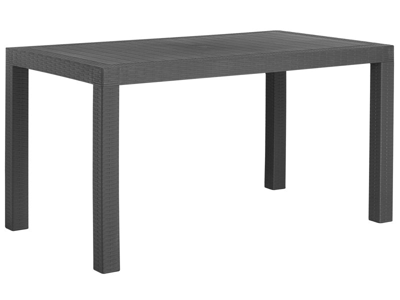 Garden Dining Table Grey 140 x 80 cm 6 Seater Rectangular Minimalistic Beliani