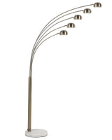 Floor Lamp Gold Colour Chromed Metal 210 cm Adjustable 5 Lights Beliani