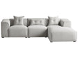Left Hand Corner Sofa Light Grey 3 Seater Polyester Upholstery Extra Scatter Cushions Modern Beliani