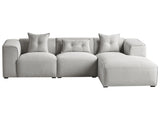 Left Hand Corner Sofa Light Grey 3 Seater Polyester Upholstery Extra Scatter Cushions Modern Beliani