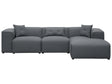 Left Hand Corner Sofa Dark Grey 3 Seater Polyester Upholstery Extra Scatter Cushions Modern Beliani