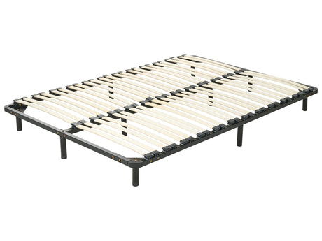 Freestanding Bed Base EU King Size 5ft3 Solid Wood Slats Metal Frame on Legs Beliani
