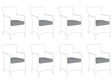 Set of 8 Seat Cushion Covers Grey Fabric Garden Chair Pillow Case 47 x 47 x 10 cm Beliani
