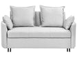 2 Seater Sofa Bed Light Grey Sleeping Function Profiled Armrests Beliani