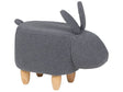 Animal Bunny Children Stool Grey Polyester Fabric Upholstered Wooden Legs Nursery Footstool Beliani