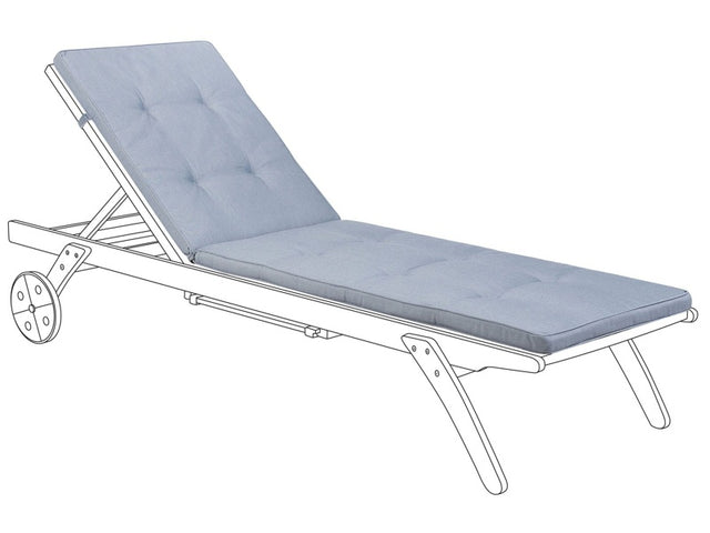 Garden Sun Lounger Cushion Blue 192 x 56 cm with Straps Beliani