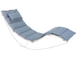 Sun Lounger Cushion Blue Fabric 180 x 60 cm Padded with Head Pillow Beliani