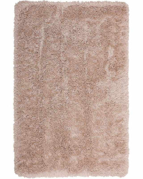 Shaggy Area Rug High-Pile Carpet Solid Beige Polyester Rectangular 160 x 230 cm Beliani