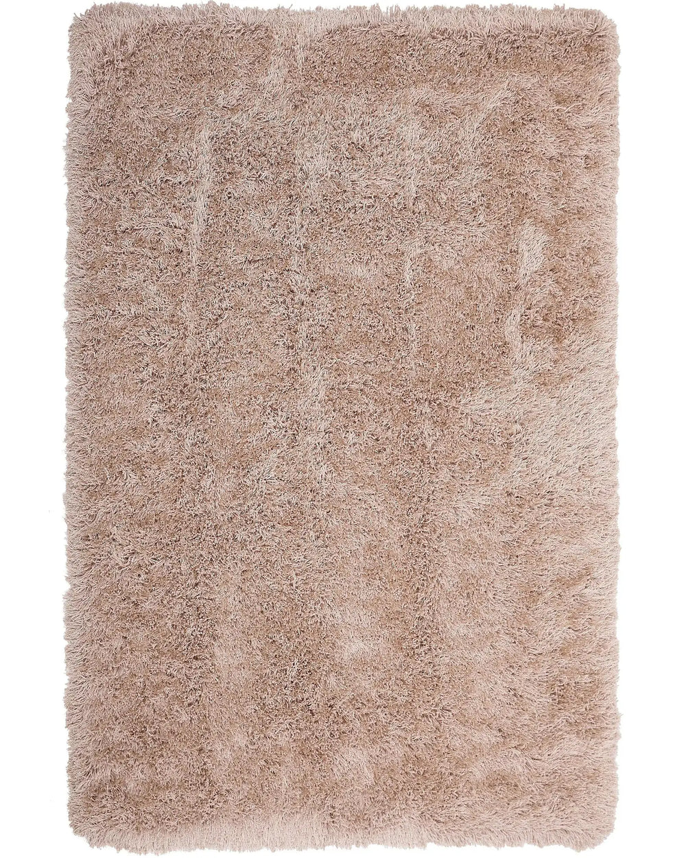 Shaggy Area Rug High-Pile Carpet Solid Beige Polyester Rectangular 160 x 230 cm Beliani