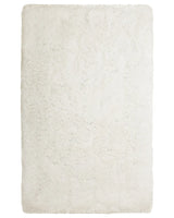 Shaggy Area Rug High-Pile Carpet Solid White Polyester Rectangular 140 x 200 cm Beliani