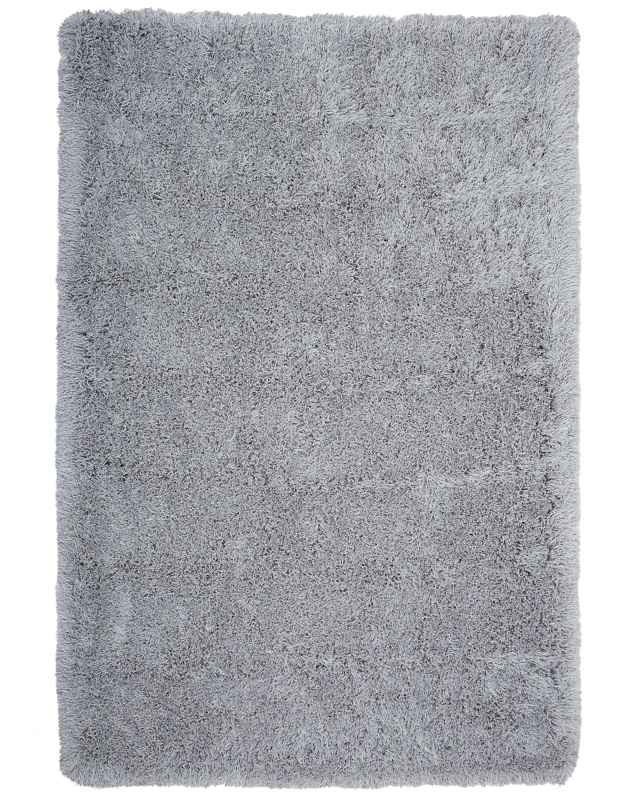 Shaggy Area Rug High-Pile Carpet Solid Grey Polyester Rectangular 200 x 300 cm Beliani