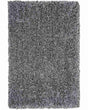 Shaggy Area Rug High-Pile Carpet Solid Black and White Polyester Rectangular 140 x 200 cm Beliani