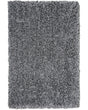 Shaggy Area Rug High-Pile Carpet Solid Black and White Polyester Rectangular 140 x 200 cm Beliani
