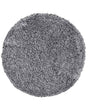 Shaggy Area Rug High-Pile Carpet Solid Black and White Polyester Round 140 cm Beliani