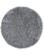 Shaggy Area Rug High-Pile Carpet Solid Black and White Polyester Round 140 cm Beliani