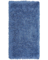 Shaggy Area Rug High-Pile Carpet Solid Blue Polyester Rectangular 80 x 150 cm Beliani