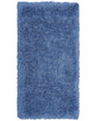 Shaggy Area Rug High-Pile Carpet Solid Blue Polyester Rectangular 80 x 150 cm Beliani