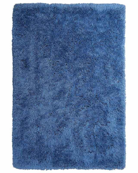 Shaggy Area Rug High-Pile Carpet Solid Blue Polyester Rectangular 200 x 300 cm Beliani