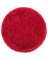 Shaggy Area Rug High-Pile Carpet Solid Red Polyester Round 140 cm Beliani