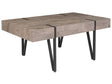 Coffee Table Dark Wood Metal Legs 100 x 60 cm Modern Beliani