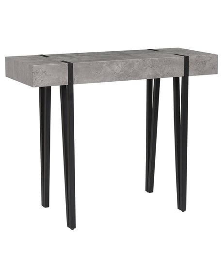 Console Table Light Grey Top Black Metal Hairpin Legs 100 x 40 cm Rectangular Industrial Style Beliani