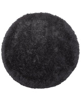 Shaggy Area Rug High-Pile Carpet Solid Black Polyester Rectangular 140 cm Beliani