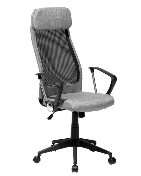 Executive Office Chair Grey Mesh Gas Lift Height Adjustable Full Swivel and Tilt Beliani