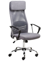 Executive Office Chair Grey Mesh Gas Lift Height Adjustable Full Swivel and Tilt Beliani