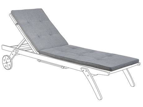 Garden Sun Lounger Cushion Grey 192 x 56 cm with Straps Beliani