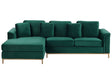 Corner Sofa Green Velvet Upholstered L-shaped Right Hand Orientation Beliani