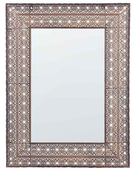 Wall Mounted Hanging Mirror Copper 69 x 90 cm Rectangular Decorative Frame Home Accessory Accent Piece Beliani