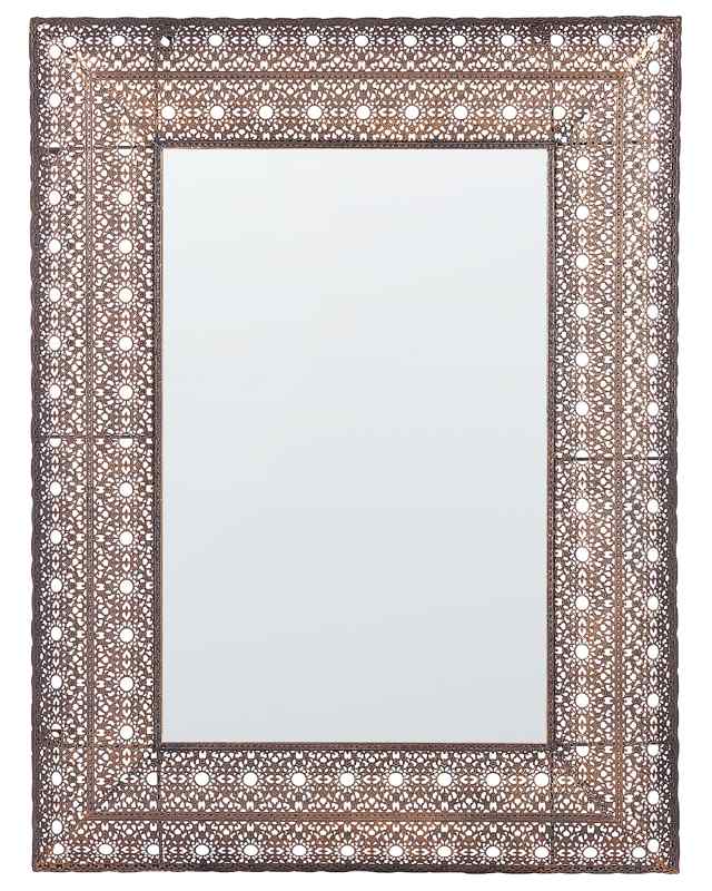 Wall Mounted Hanging Mirror Copper 69 x 90 cm Rectangular Decorative Frame Home Accessory Accent Piece Beliani