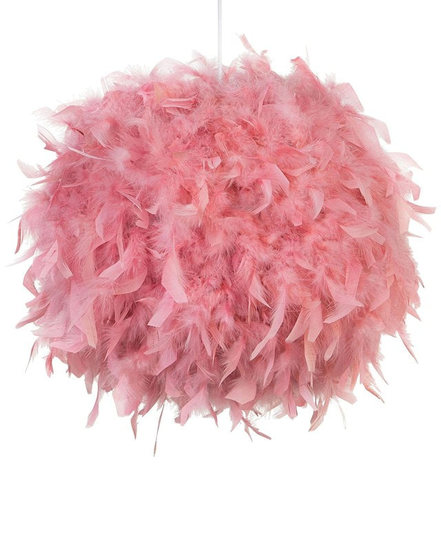 Pendant Ceiling Lamp Pink Faux Fur Ball Shade Globe Sphere Shaggy Beliani