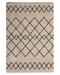 Area Rug Beige and Black Polyester Fabric 140 x 200 cm Geometric Pattern Rectangular Beliani