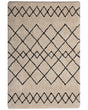 Area Rug Beige and Black Polyester Fabric 160 x 230 cm Geometric Pattern Rectangular Beliani